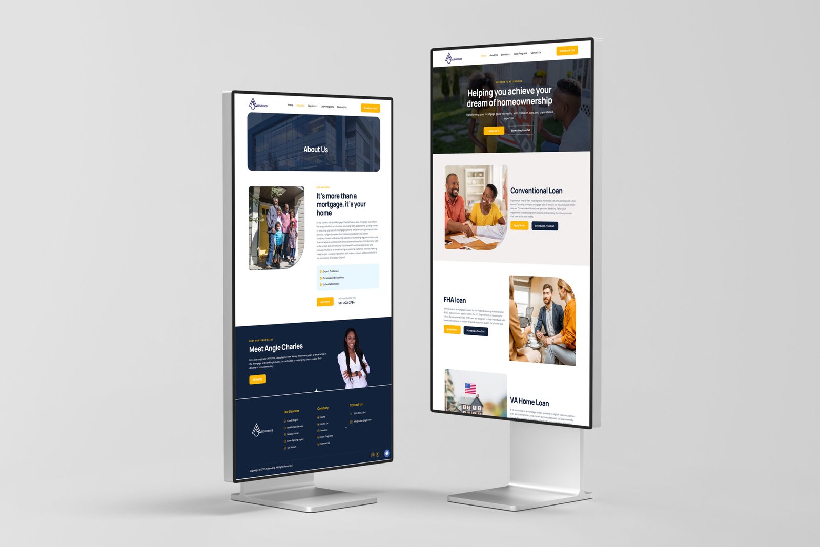 A3 Lending website mockup